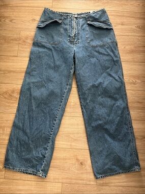 Vintage 90s FORE WARNED high rise wide leg jeans